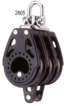 Harken 57mm Carbo Block 3-scheibig mit Wirbel und Hundsfott