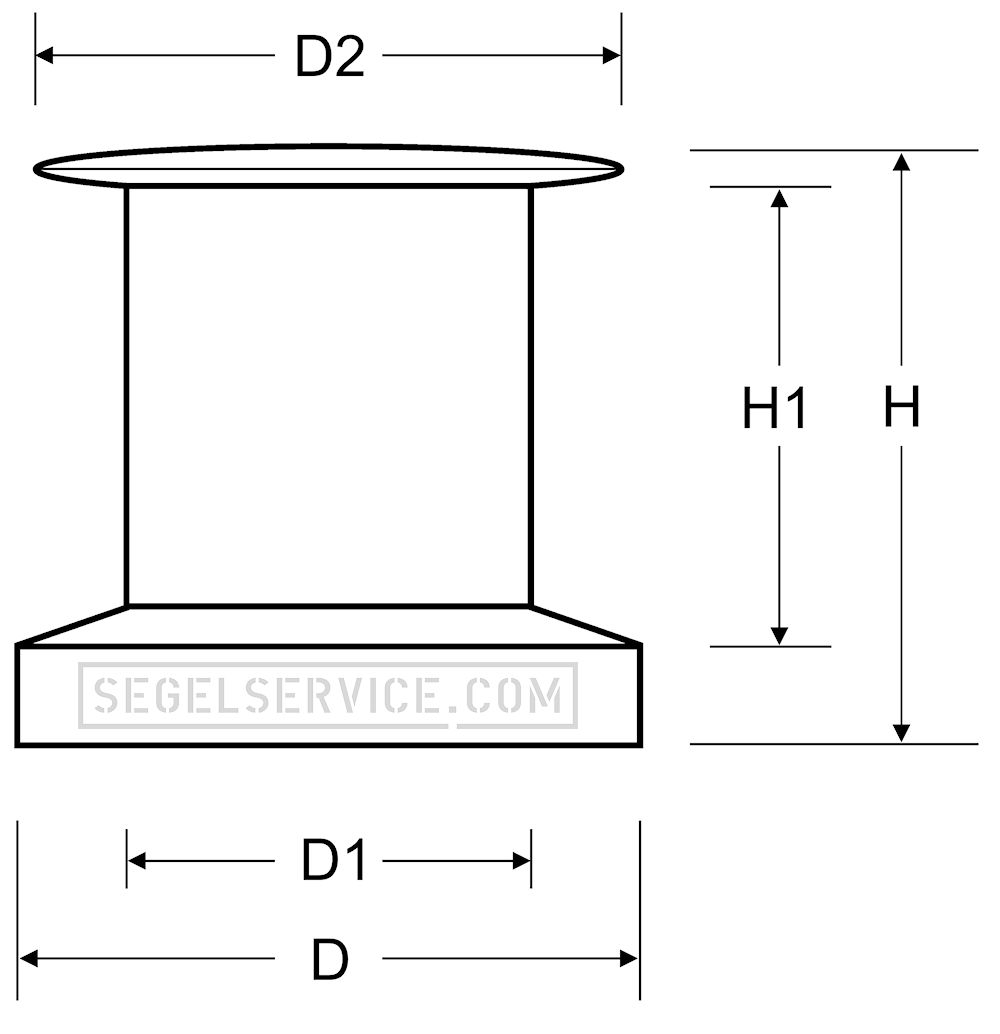 Pfeiffer Durchholwinsch (Knarrpoller), 71mm, Alu silber