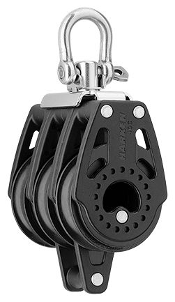 Harken 40mm Carbo Block 3-scheibig mit Wirbel und Hundsfott