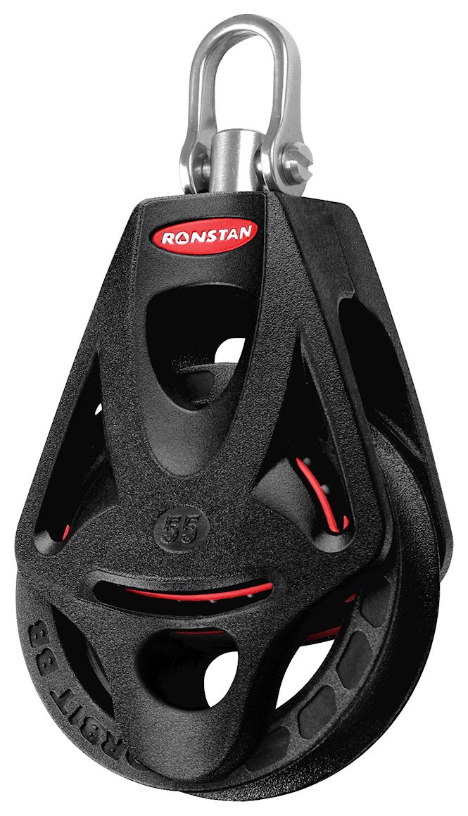 Ronstan Orbit-Block Series 55, 1-scheib., Hundsfott, Wirbelschäkel-Top