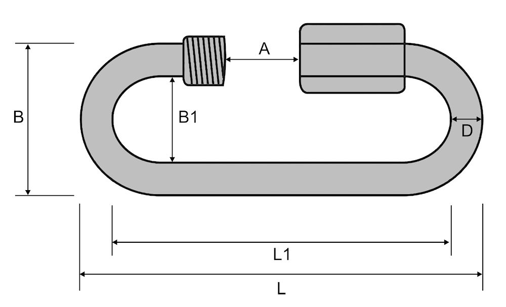 Schraubkettenglied 6mm, V4A