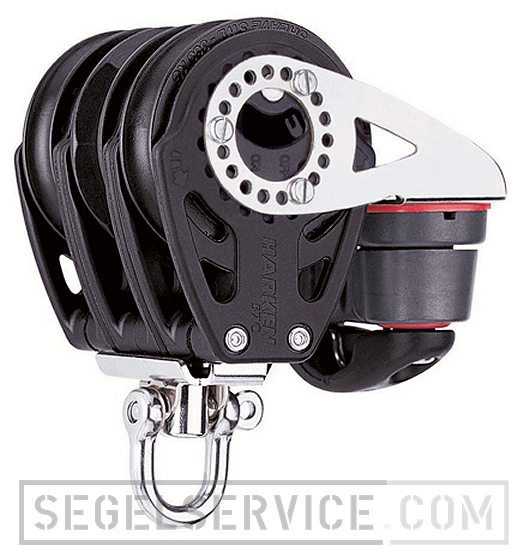 Harken 57mm Carbo-Ratchetblock 3-scheib. m. Wirbel und Curryklemme