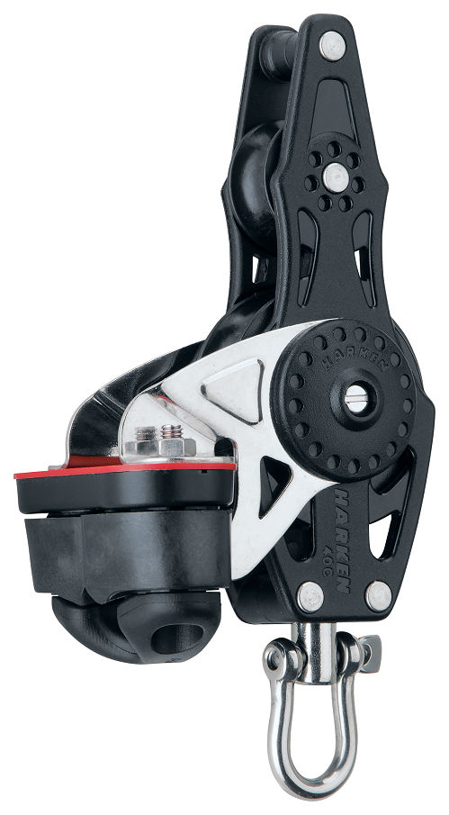 Harken 40mm Carbo Violin-Block mit Curryklemme, Hundsfott und Wirbel
