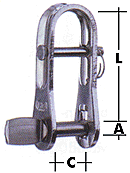 Patentschäkel mit Steg, 6mm