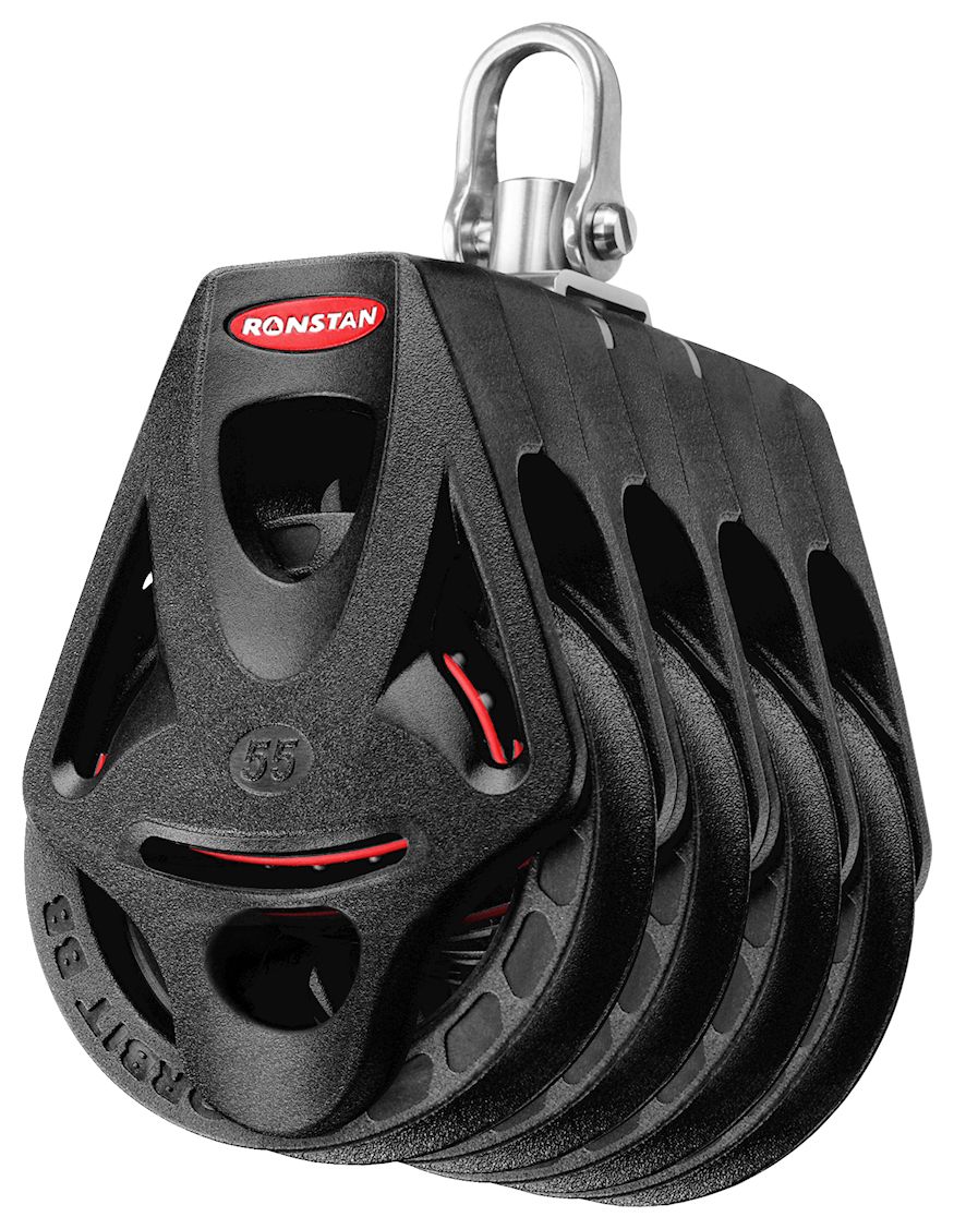 Ronstan Orbit-Block Series 55, 4-scheib., Hundsfott, Wirbelschäkel-Top