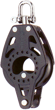 Harken 57mm Carbo Block 1-scheibig mit Wirbel und Hundsfott