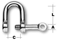 Schäkel 5mm gerade, geschmiedet (V4A)