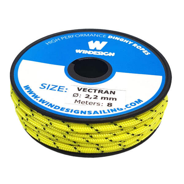 Windesign Streckerleine Vectran 2,2mm, fluorgelb (Mini-Spule 8m)