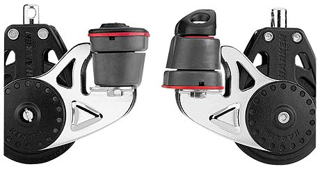 Harken 40mm Carbo-Cam Block 1-scheibig m. Wirbel, Hundsfott u. Curryklemme
