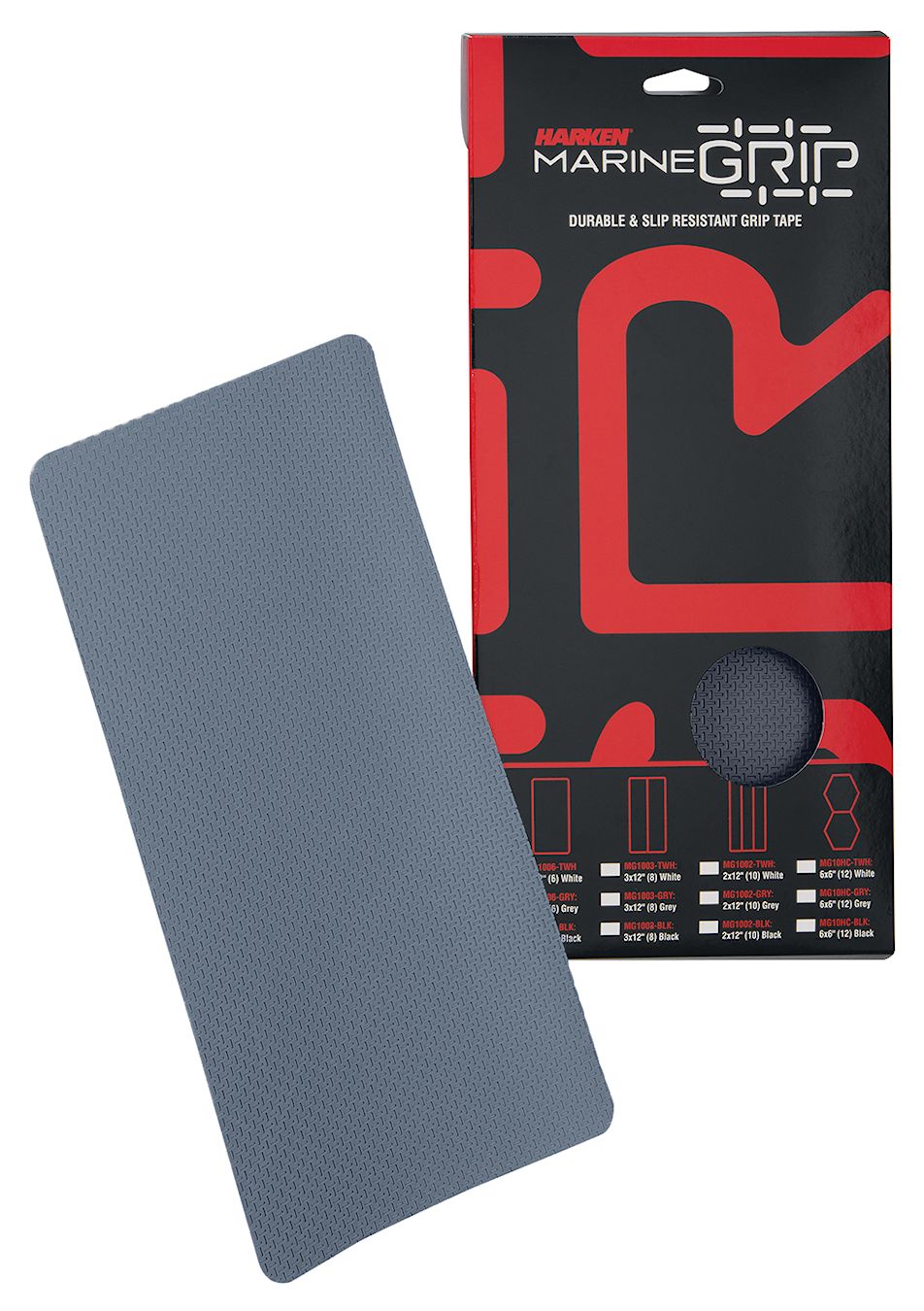 Harken Marine Grip Anti-Rutsch-Belag 15,2x30cm (6er-Pack), grau selbstklebend