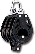 Harken 29mm Carbo Block 3-scheibig mit Wirbel und Hundsfott