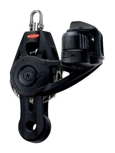 Ronstan Orbit Ratchet-Violinblock Series 55 (auto), Schotklemme, Hundsfott, Wirbelschäkel-Top