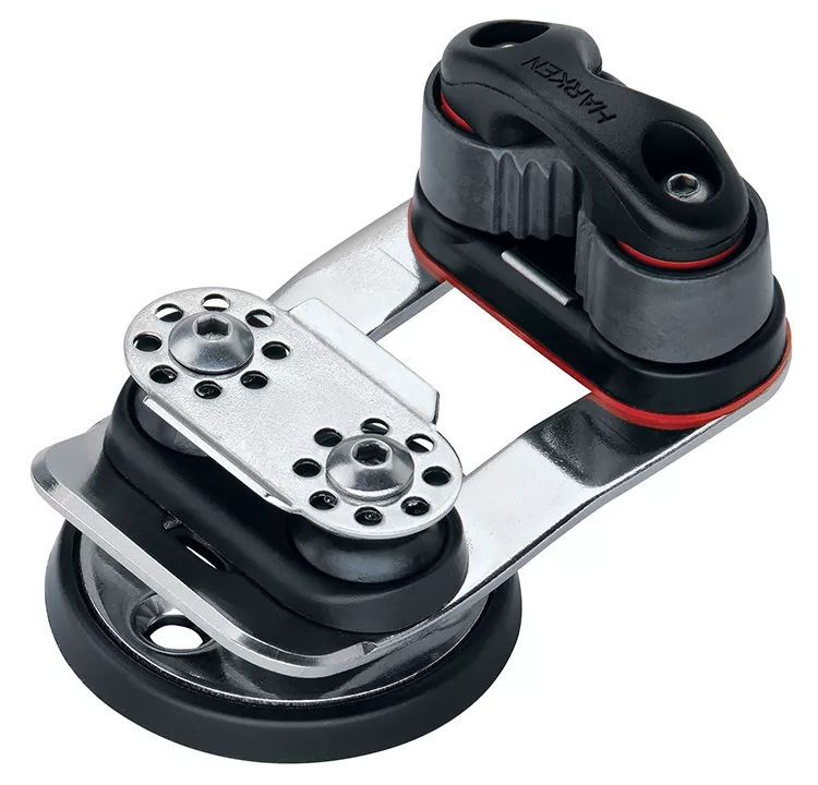 Harken Dreh-Basis mit Umlenkrollen und Micro Cam-Matic-Klemme