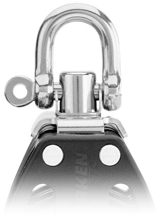 Harken 40mm Carbo-Cam Block 3-scheibig m. Wirbel u. Curryklemme