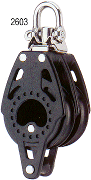 Harken 57mm Carbo Block 2-scheibig mit Wirbel und Hundsfott