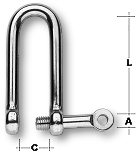 Schäkel 8mm gerade lang, geschmiedet (V4A)