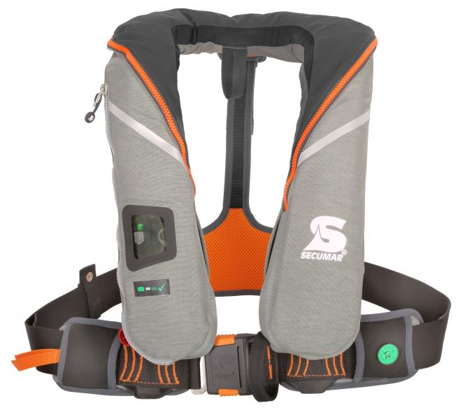 Automatische Rettungsweste Secumar Survival 275 Harness dunkelblau / orange  : : Sport & Freizeit